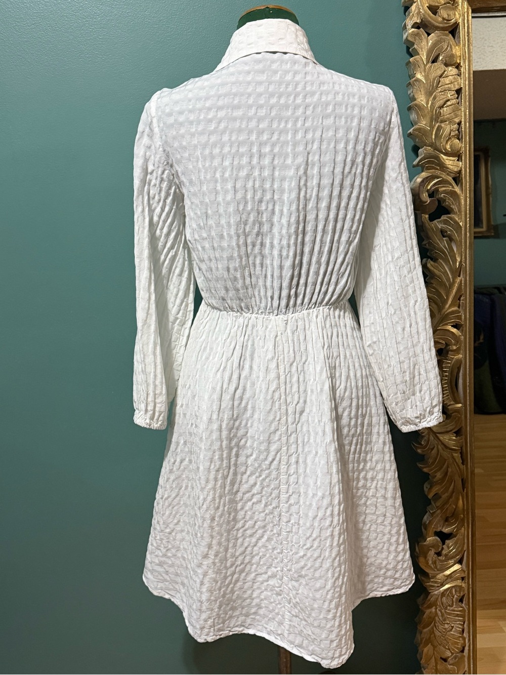 Country Road linen blend puff sleeve shirt dress - Picture 4 of 8
